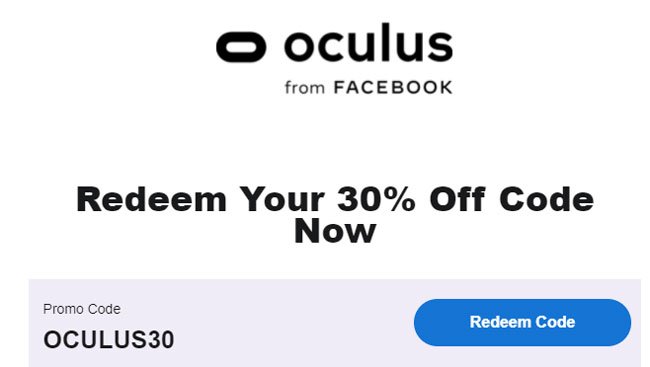 Oculus用クーポンコード情報