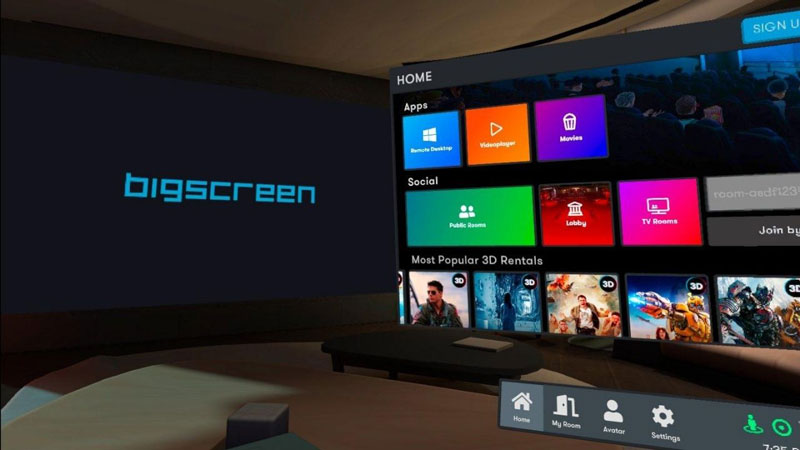VR映画館「Bigscreen Beta」