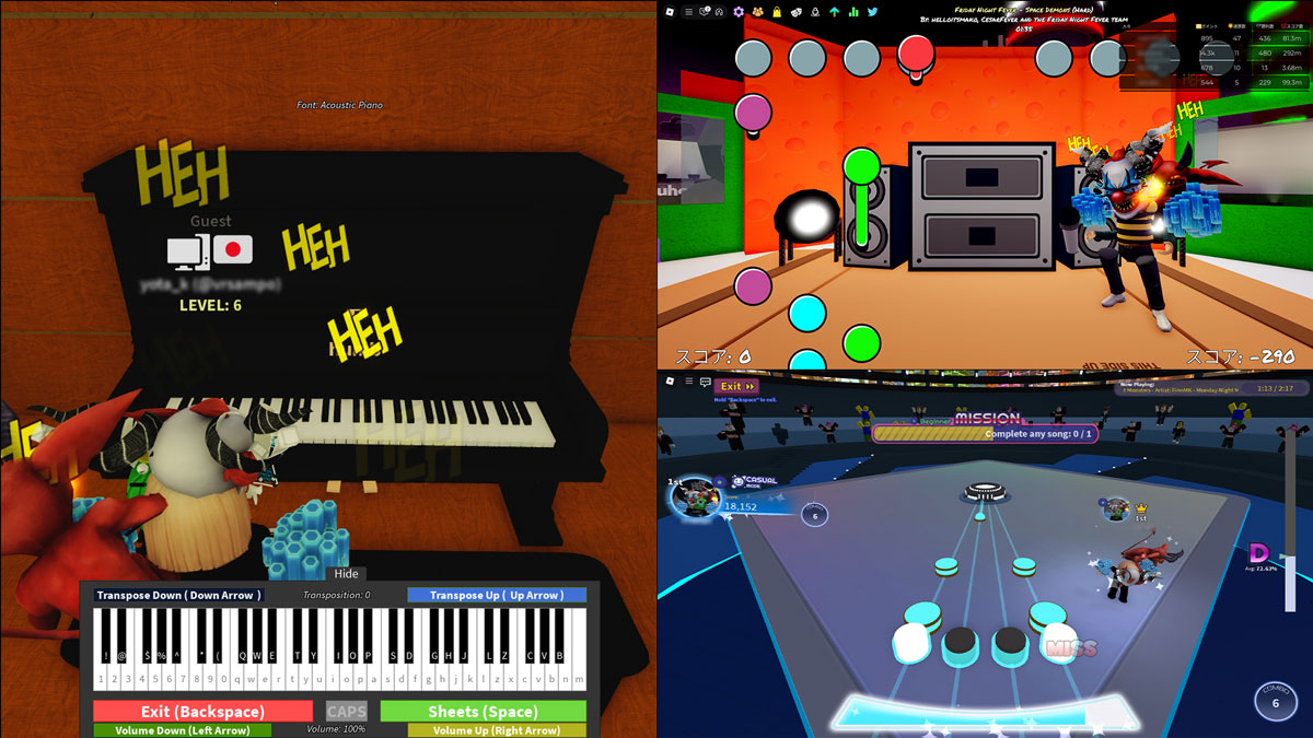 【Roblox】注目の音楽・リズムゲーム5選！音ゲーからピアノ演奏、カラオケ体験まで